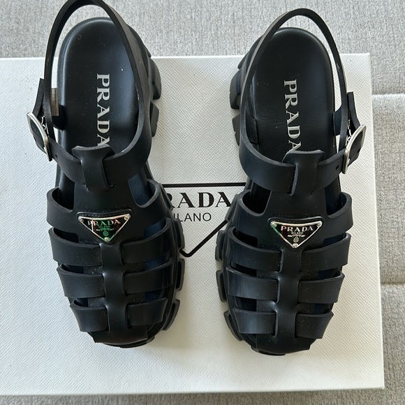 Prada Monolith Rubber Sandals - Picture 2 of 4